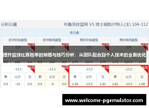 提升篮球比赛胜率的策略与技巧分析：从团队配合到个人技术的全面优化
