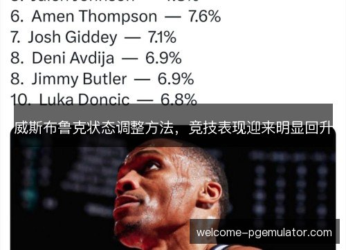 威斯布鲁克状态调整方法，竞技表现迎来明显回升